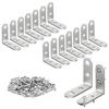 20pcs 304 Stainless Steel L Brackets -  Right Angle Corner Brace for Shelves, Wood Furniture, Chair, Drawer with 80pcs Screws