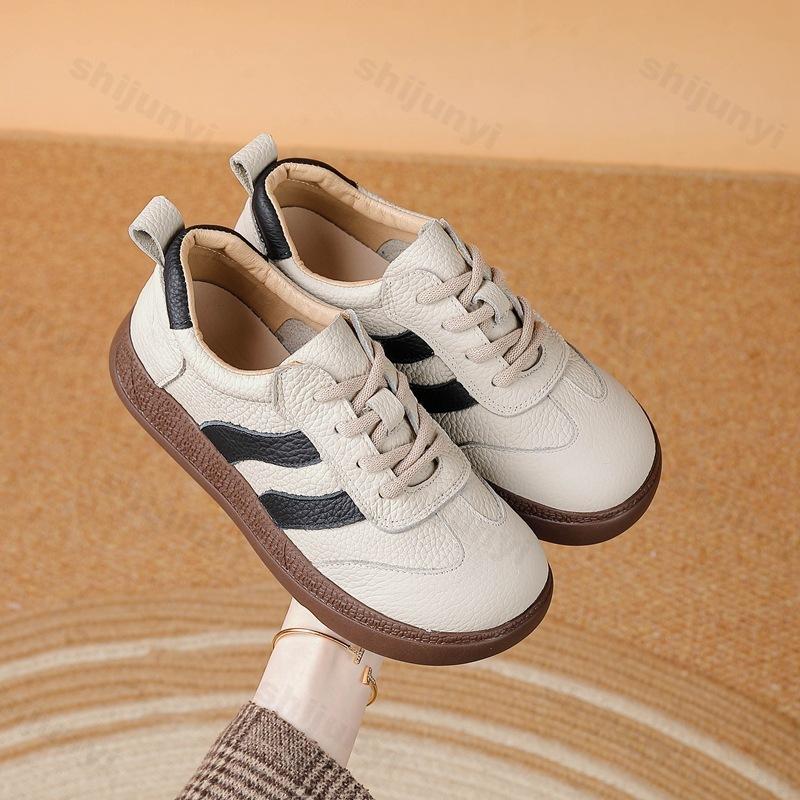 

Мода 2025 Весна Новые Женские Ретро Повседневные Балетки Универсальные Удобные Туфли с Мелким Вырезом Модный Тренд Нескользящие Кроссовки 38 белый