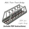 264 Pcs MOC Train Track Bridge Model Set Railway Viaduct Bridge Track Compatible 53401 City Train Parts Building Blocks DIY Toys