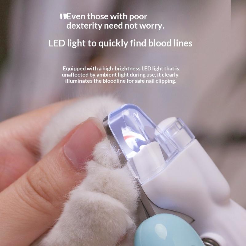 Professional Pet Nail Clippers With Led Light For Cats And Dogs Labor-Saving Nail Trimmer And Paw Grooming Scissors