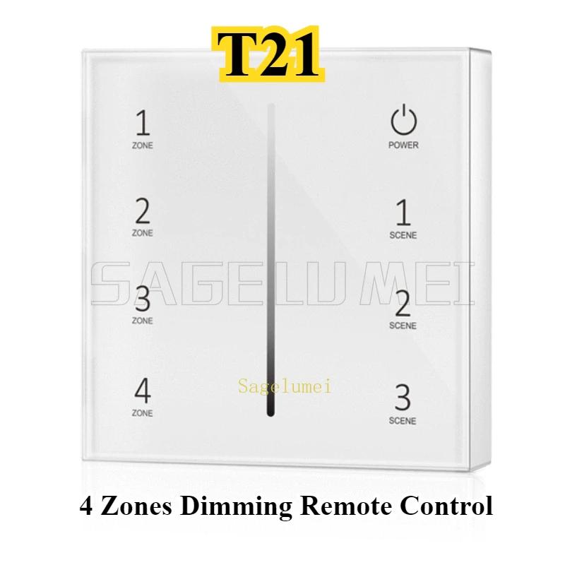 

T21/22/24/25 Skydance Wall Mounted Glass Touch Panel Controller 4 ZONE Dimming / CCT/ RGB/ RGBW / RGBCCT Use with AAAX 2 Battery