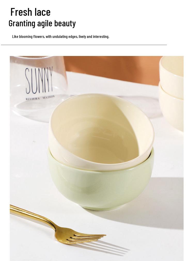 Set of 10 Creamy Ceramic Rice Bowls - Creative, Versatile, and Stylish for 2024