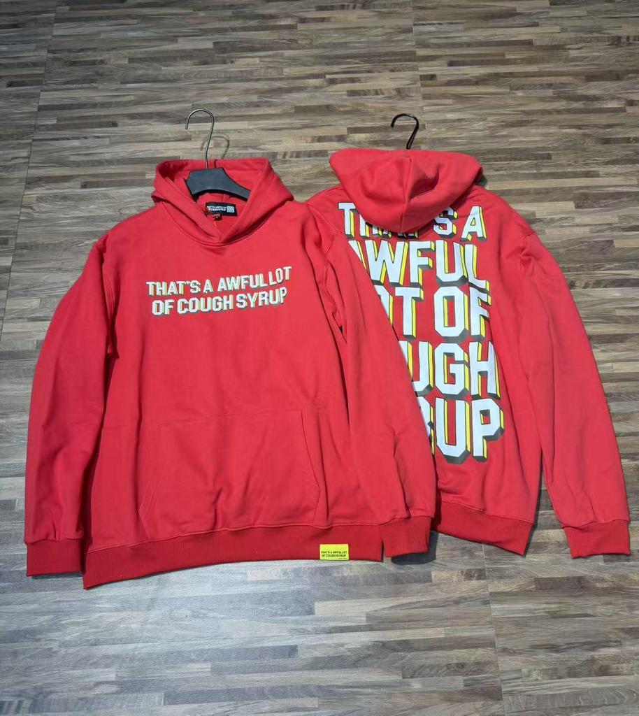 Módní americký styl Dlouhý rukáv Volná mikina pro muže a ženy - Vysoká gramáž Design s kašlovým sirupem