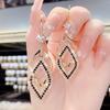 1pc Stylish Sexy Double Hollow Sparkle Pendant Earrings, Suitable for Women's Daily Wear And Easter Gifts, Fine Work, Daily Wear Gifts. Cute Earrings