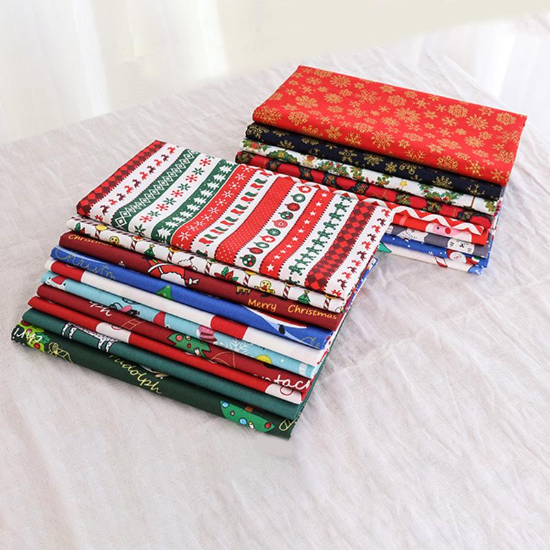 5pcs/Lot Sewing Quilting Fabrics 25x25cm Cotton Fabric Handmade Material Printed Cloth DIY Christmas Series Patchwork