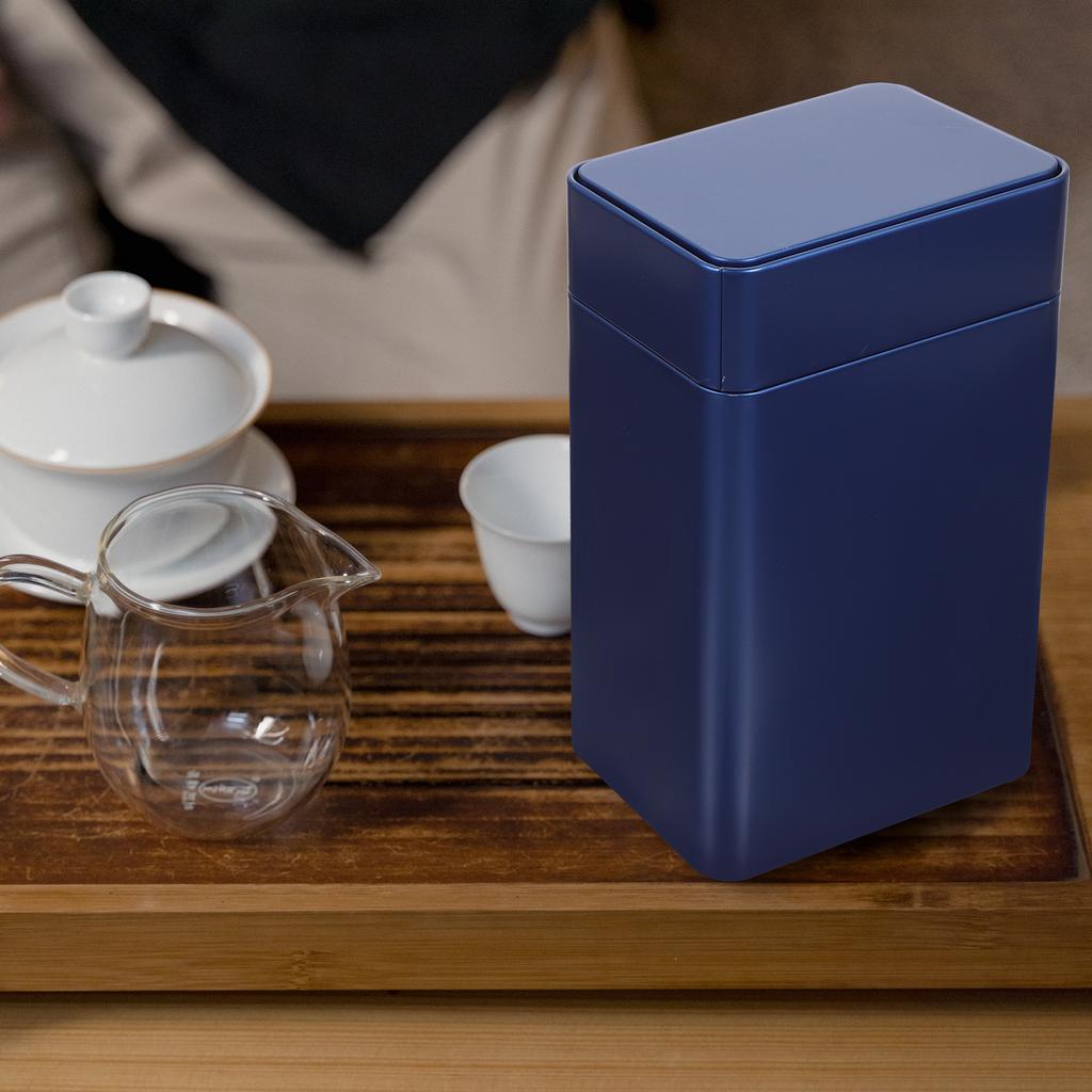 2 Stück Weißblech Teedose Quadratischer Dekorativer Behälter zur Aufbewahrung Tee Kaffee Bohnen Snacks Trockenhaltung Weißblechbehälter