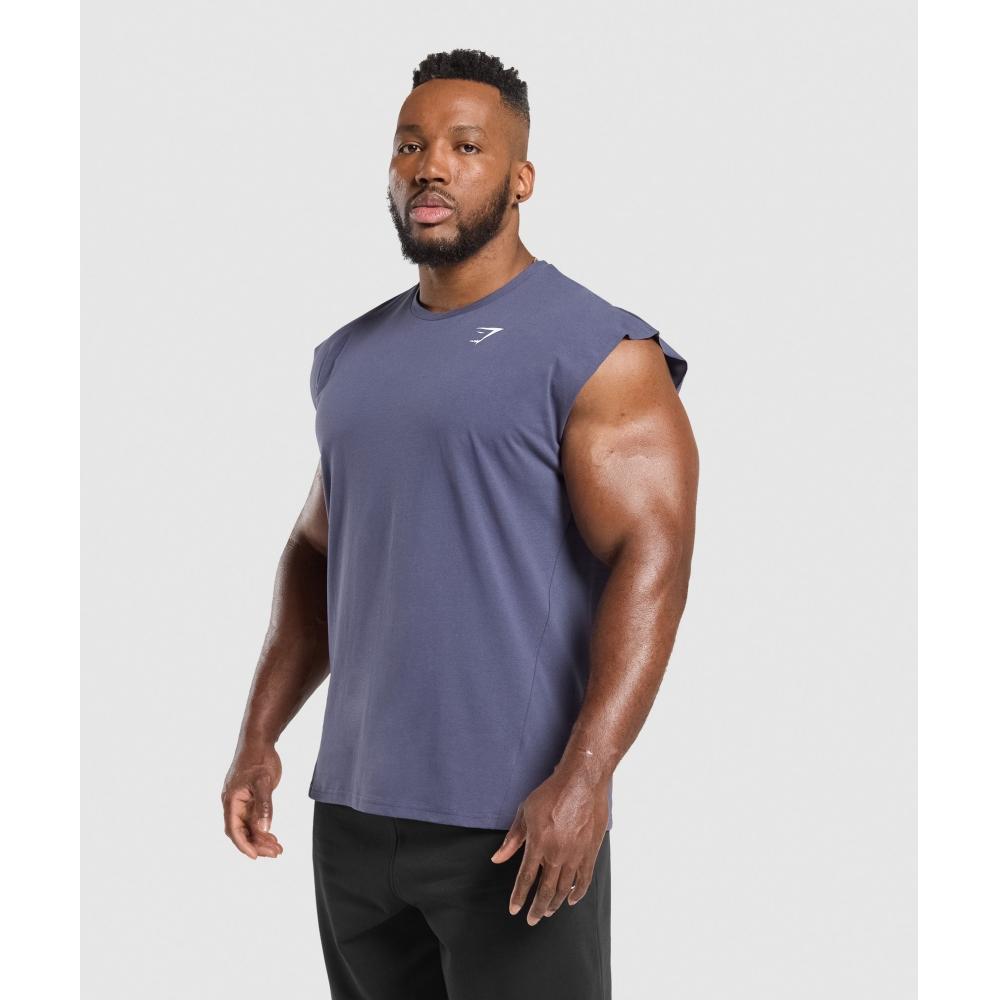 Gymshark Critical Cut Off Tank Weighted Purple A1a2s Pb7p