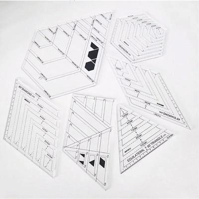 Módne akrylové patchworkové pravítko, Triangle Diamond Hexagon Šijacie doplnky, Dizajn na mieru, Nástroj na meranie