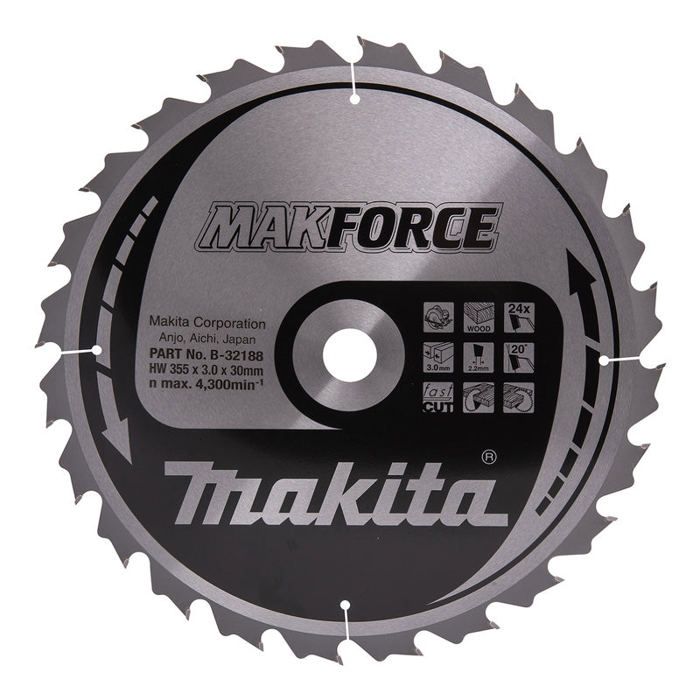 Lames carbure "makforce", pour bois, pour scies circulaires makita - ø235 mm x 20 dents