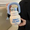 With Straw Insulated Water Bottle Large Capacity Office Double Drink Cup  Kid