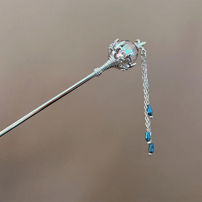 

Винтажная хрустальная волшебная палочка, палочки для волос для женщин, заколка для волос с кисточкой в китайском стиле, палочки для волос-диска, аксессуары для очаровательных украшений