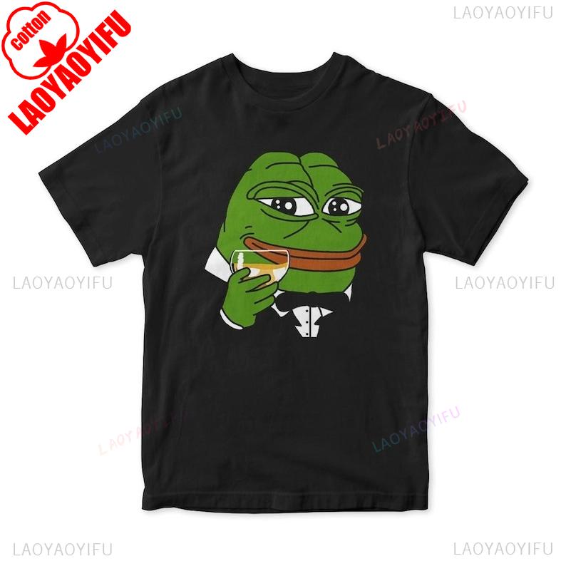 Pepe The Frog Funny Meme Men's and Women's T-Shirt Internet Culture Graphic Print Summer Soft Cotton Tees Gift for Meme Lovers
