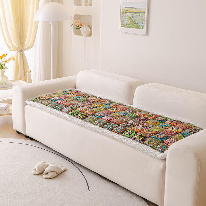 Thickened All-Cotton Four Seasons Non-Slip Sofa Cushion with High-End One-Piece Cover