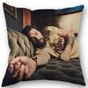45X45Cm Pillow Cover Jason Momoa Square Zipper Cotton Linen Pillow Cases Bedroom Home Wedding Decorative Pillowcase 1213