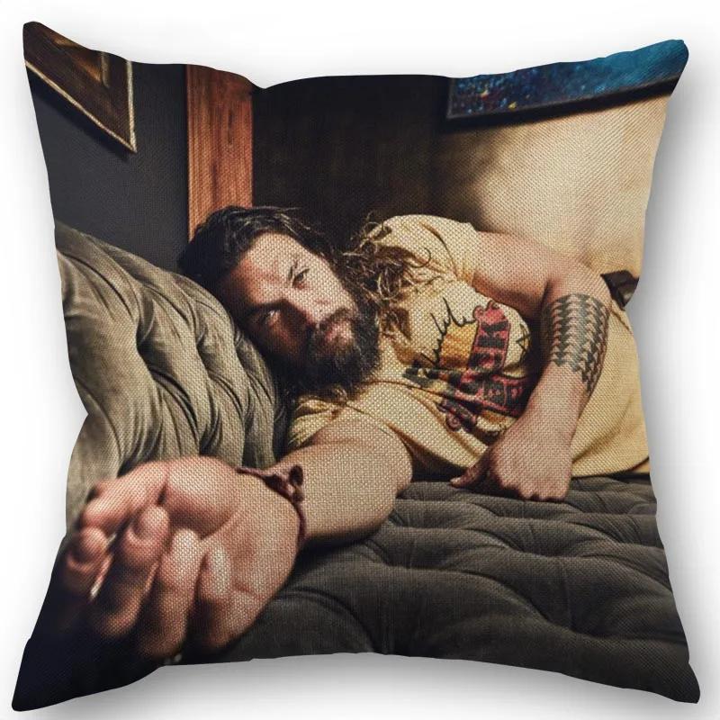 45X45Cm Pillow Cover Jason Momoa Square Zipper Cotton Linen Pillow Cases Bedroom Home Wedding Decorative Pillowcase 1213