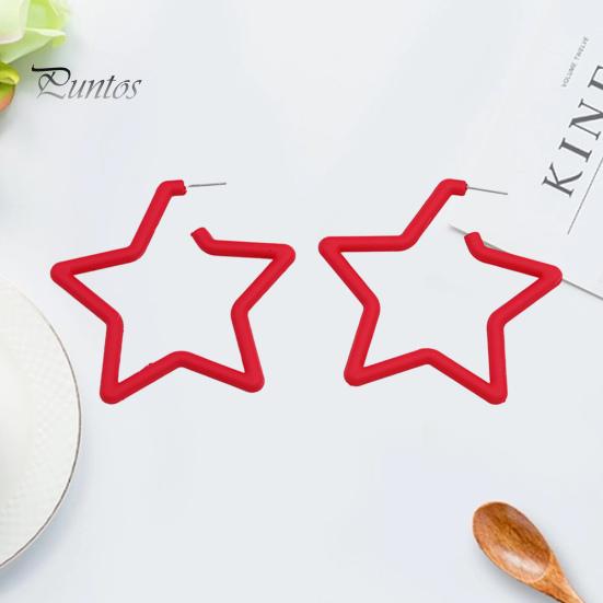 1 Paar übertriebene hohle Sternform-Ohrstecker, Bonbonfarben, Acryl-Ohrstecker, Modeschmuck, Zubehör, Geschenk