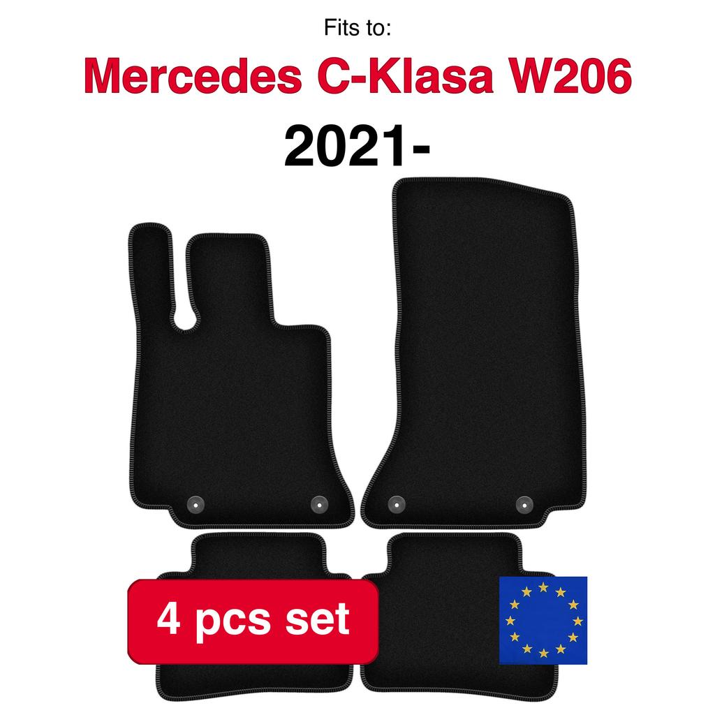 Basic Velour Car Mats For Mercedes C-Class W206 Sedan, Wagon (2021-)