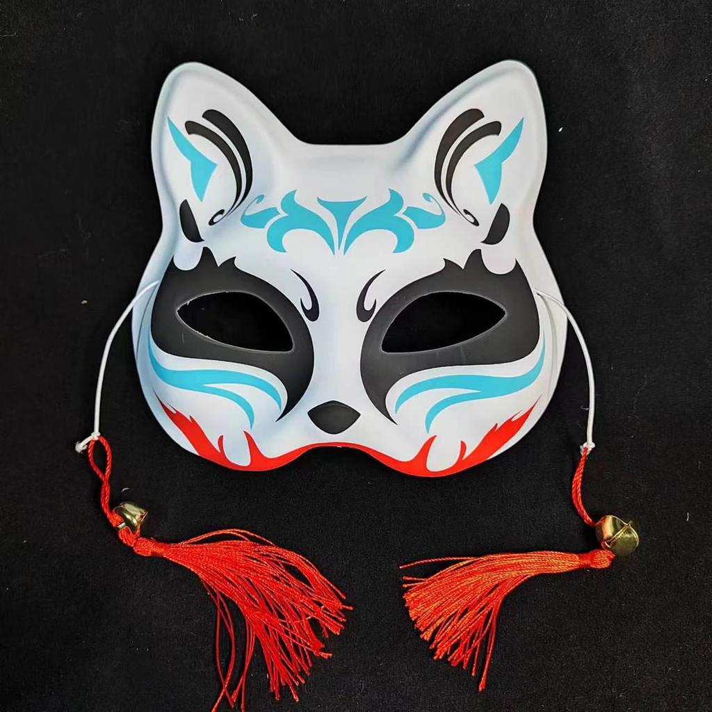 Luminous Cat Fox Mask - Hand-Painted Japanese Style Halloween Party Cosplay for Women