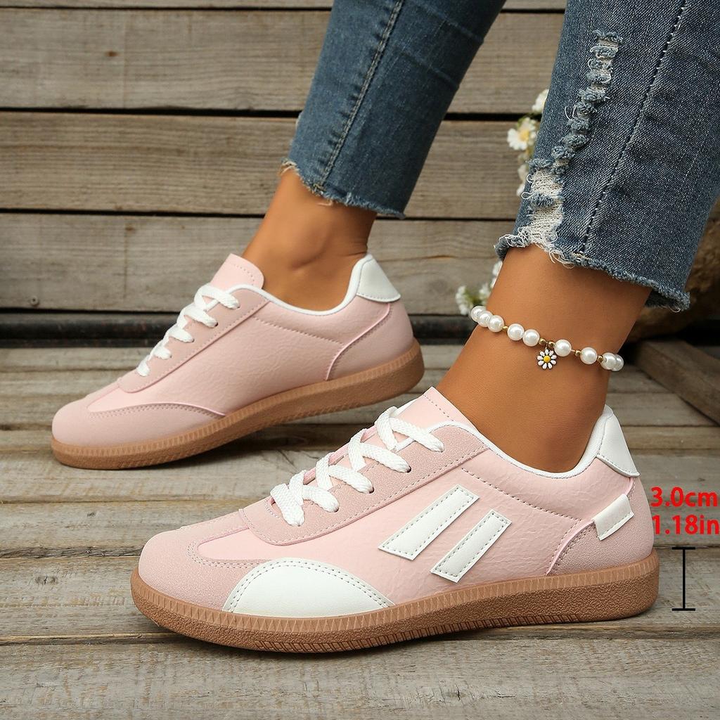 30 Color Women's Plus Size German Training Shoes Sports Shoes, Retro Color Blocked Flat Sole Shoes for Women