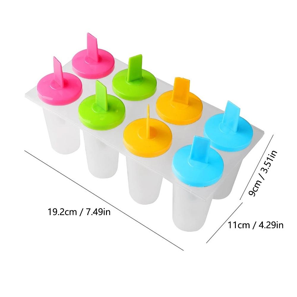 High-end 8 Cell Silicone Ice Cream Popsicle Mold With Handle Summer Tray Children's Mold Cream Mold Cream Ice Maker Ice Tool