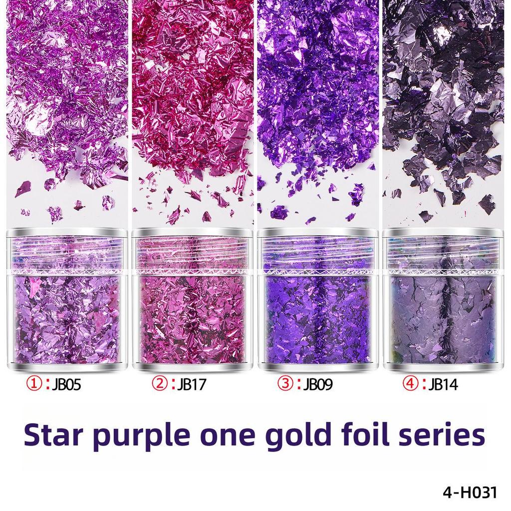 Set di Frammenti di Foglia Oro e Argento Ultra-Sottili per Nail Art