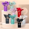 12-Piece Multi-Color Silicone Kitchenware Set with Explosion-Proof Wooden Handles