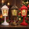 Creative Christmas Gift Snow Sphere Lamp, Retro Street Lamp Design, Santa Table Decor Snowman Tree Night Light for Bedroom, Tabletop Party Ambient