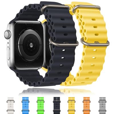 Ocean Strap für Apple Watch Band Ultra 49mm 45mm 41mm 44mm 40mm 42mm 38mm Silikon Correa Armband iWatch Ultra Serie 7 6 5 4 3 2 1 se 8