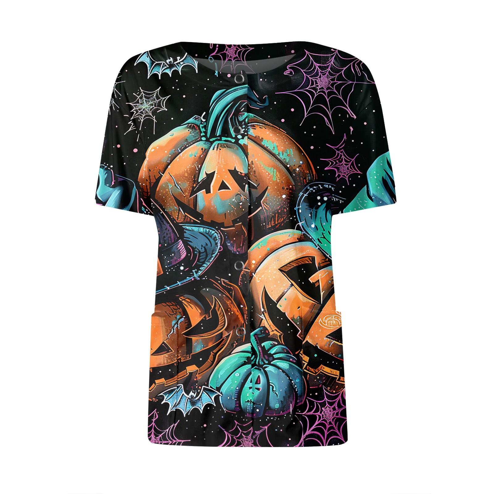 

Женские карманы с короткими рукавами и рисунком, воротник-стойка с рабочим принтом, однобортная защитная одежда, куртка-кардиган, топ S