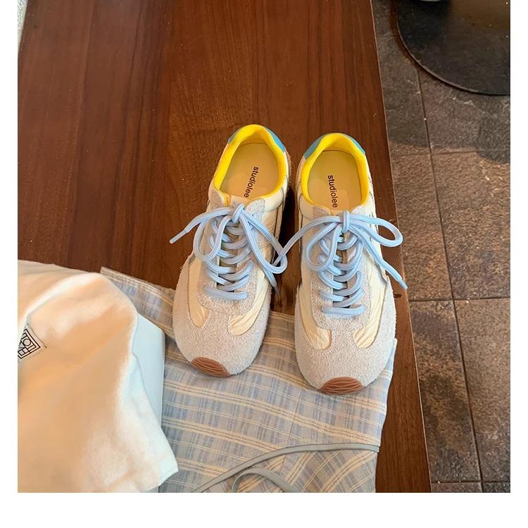 

Виноградная мать тот же стиль, дофаминовая девушка~ Макаронная цветовая гамма, кокетливый стиль на шнуровке, повседневный стиль, женские туфли «Форрест Гамп» 40 синий