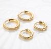 Trendy Minimalist Geometric Hoop Earrings Women Stainless Steel Gold Plated Hypoallergenic Zircon Hoops