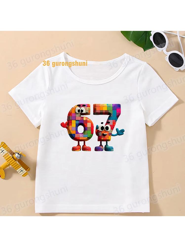 Kids 67 Themed Colorful Print TShirt Soft Cotton Fabric Breathable and Comfortable Ideal for Toddlers and Childrendf0280