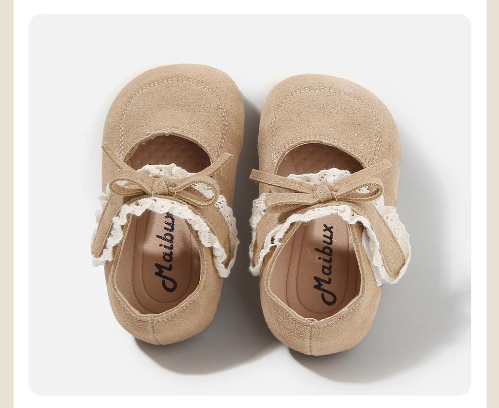 Frühling 2026 Baby Mädchen Schleife Weiche Sohle Leder Lauflernschuhe - Prinzessinnen Ballerinas