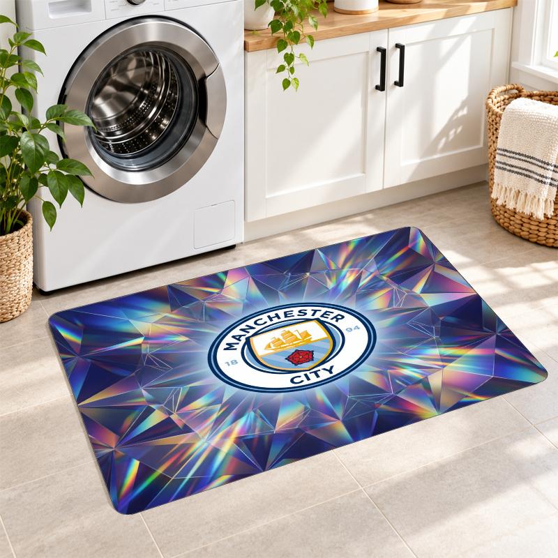 Flannel Kitchen Mat Manchester City Soft Area Rug Non Slip Floor Carpet Home Decoration