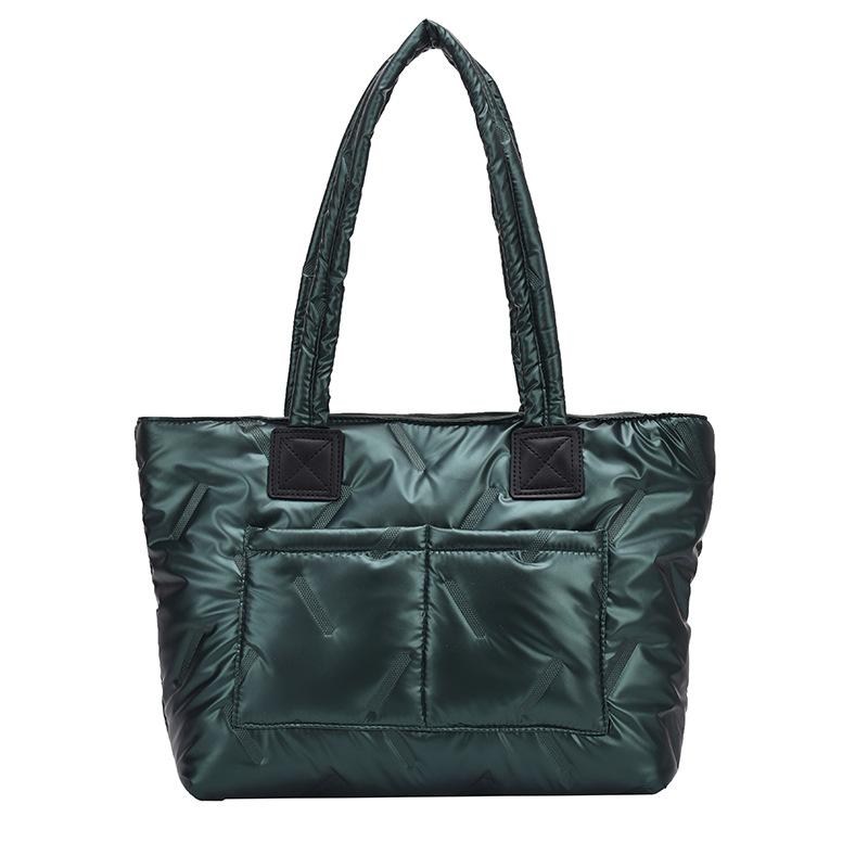 Large-capacity cotton clothing bag women's 2025 new Korean version solid color simple women's shoulder messenger bag commuter tote bag