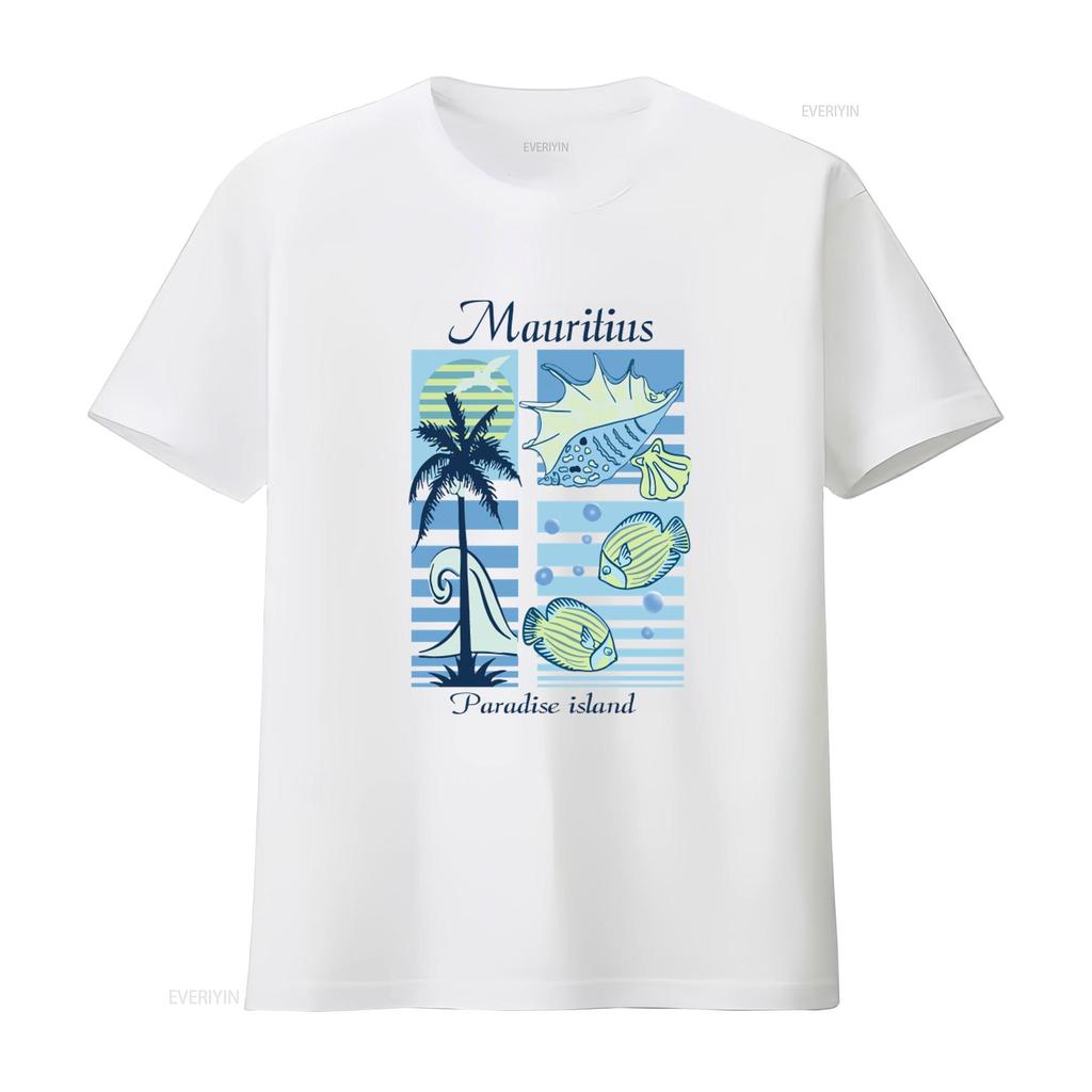 Vintage Mauritius 90s Souvenir T shirt With Print Size XL Tropical Paradise Island Design vintage Washed Versatile streetwear