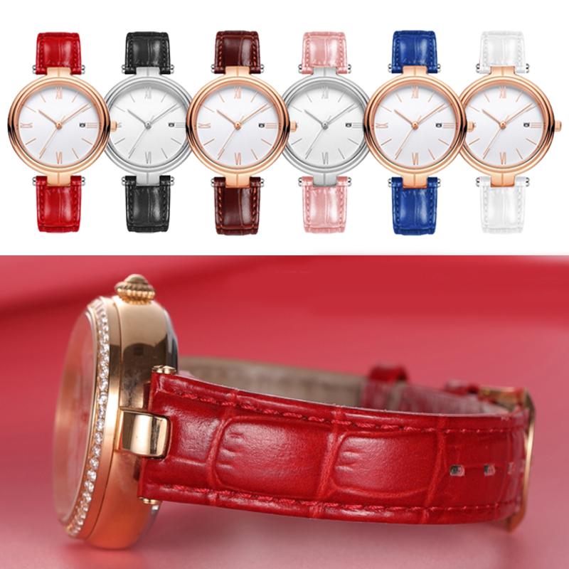Watchband Rossini Cowhide Leather For 516752 616764 517784 5758g Notch Watch Chain Strap Red Bracelet Men Women 14mm 16mm 18mm