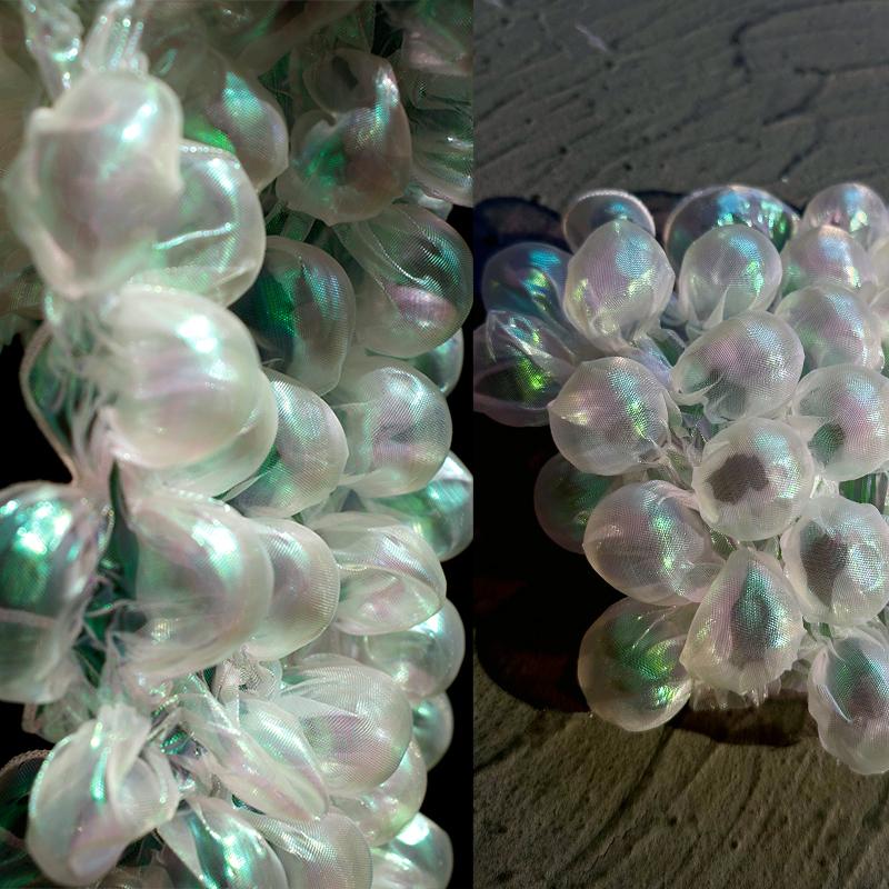 85x16cm Heat Setting Bubble Yarn Fabric Transparent 3D Lace Fabric for Fashion Designers DIY Sew Wedding Dress Clothing Supplie