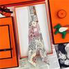 Brand Design Twill 100% Silk Scarf Luxury Print Flowers Scarf Women Foulard Skinny Bag Scarves New Hot Neckerchief Hair Headband
