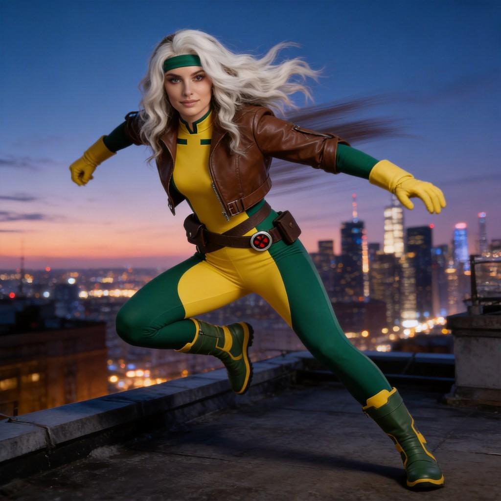 X Men Rogue Cosplay Costume Polyester Street Style For Anime And Gaming Events