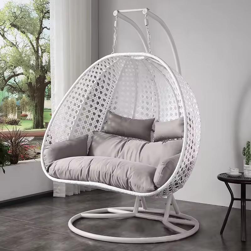 Thick Rattan Balcony & Courtyard Hanging Basket Chair - Single/Double Magic Leaf Design
