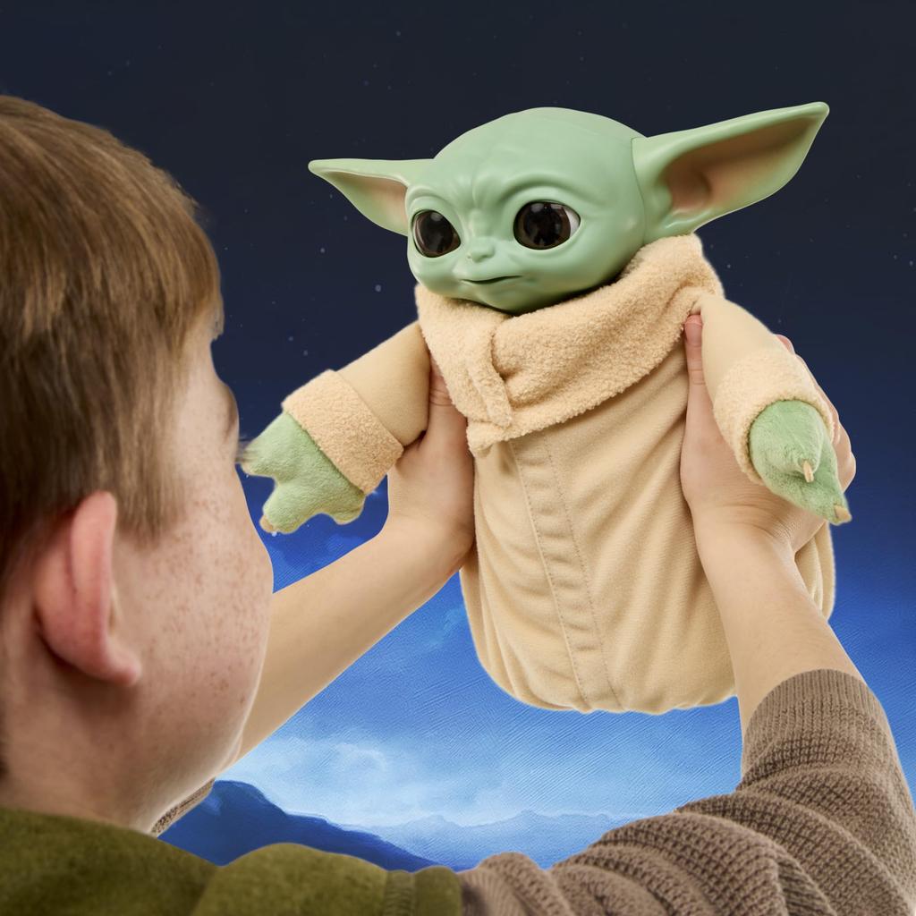 Hasbro STAR WARS The Mandalorian and Glogo Action Buddy Glogo Interactive Plush Action Toy for Kids Ages 4 and Up G3088 25.0 cm, Toy, Figure,