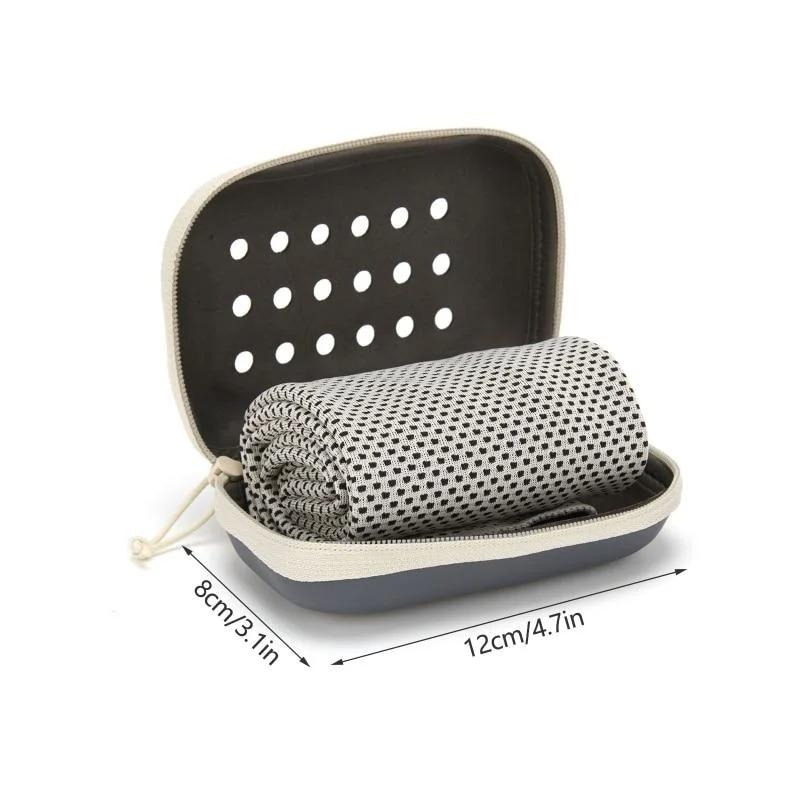 Quick Dry Cooling Towel Soft Breathable Sweat Absorbent Chilly Towel for Sports Running Yoga Gym Fitness with Storage Box