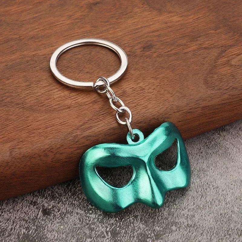 Dance Mask Keychain Pendant for Men and Women's Bags Cartoon Small Gift Keyrings Pendant