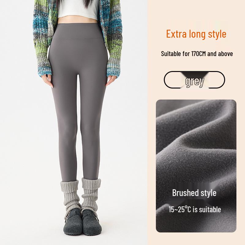 Calças de Yoga Femininas Quentes Estendidas Tubarão - Outono/Inverno Plus Veludo Espessado Base de Algodão Novo Estilo 2025