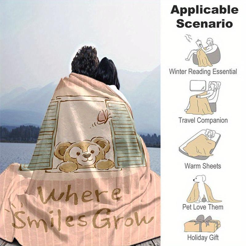 1pc, Duffy (11) Cozy Flannel Throw Blanket, Perfect Gift for Bedroom, Living Room, Travel, Camping, Car, Beach, Office Naps, Ideal Sofa Blanket, Outdo
