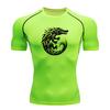 Men's Compression Fitness T-Shirt, Tribal Crocodile Flame Pr