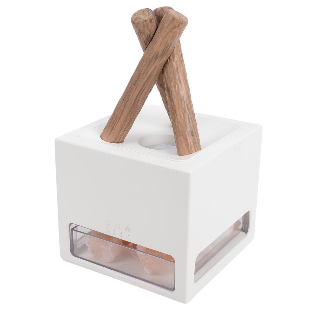 Campfire Flame Fire Diffuser Humidifier USB Aromatherapy Essential Oil Diffuser with Colorful Lights Realistic Rocks