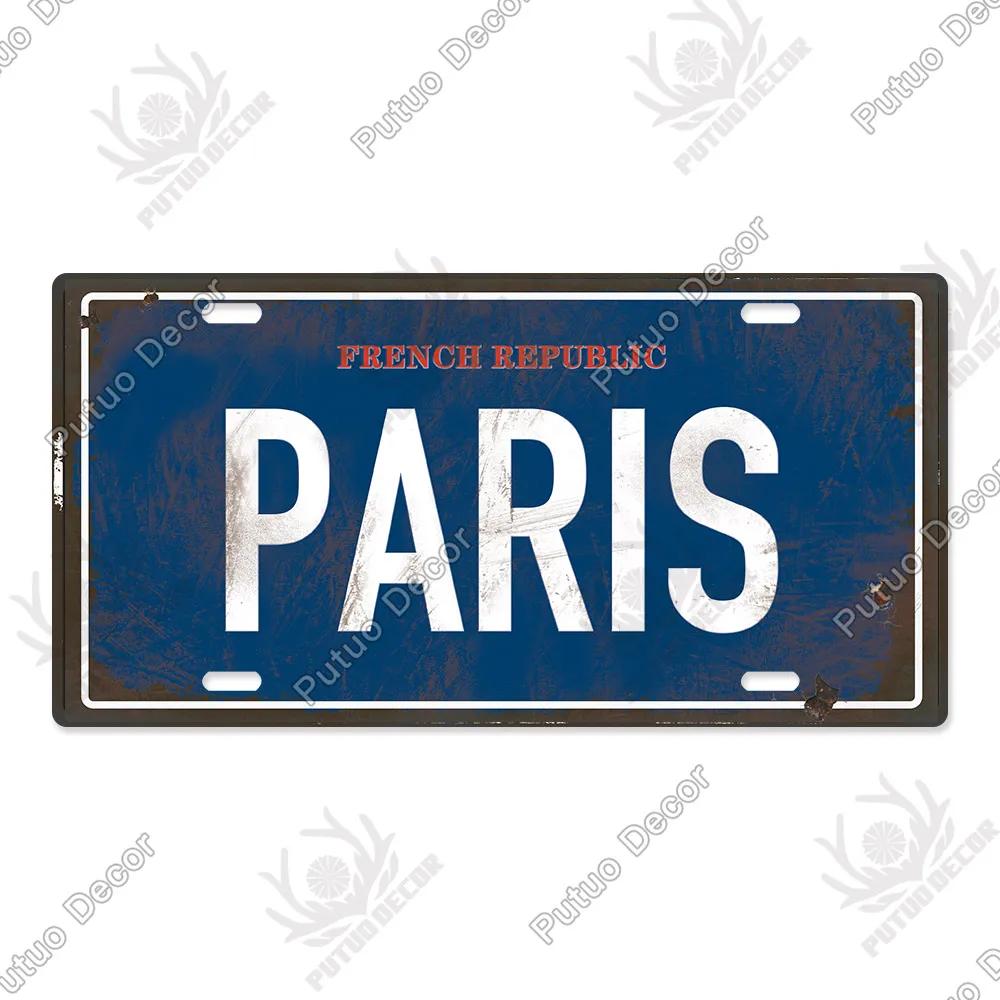 Putuo Decor Stadt Metallschild Plakette Metall Vintage Kennzeichen Blechschild Wanddeko für Man Cave Pub Bar Dekoration