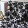 Black and White Leaf Flower Yarn Dyed Jacquard Fabric 3D Floral Bubble Fashion Dress Bag Sewing Fabric 45cmx140cm